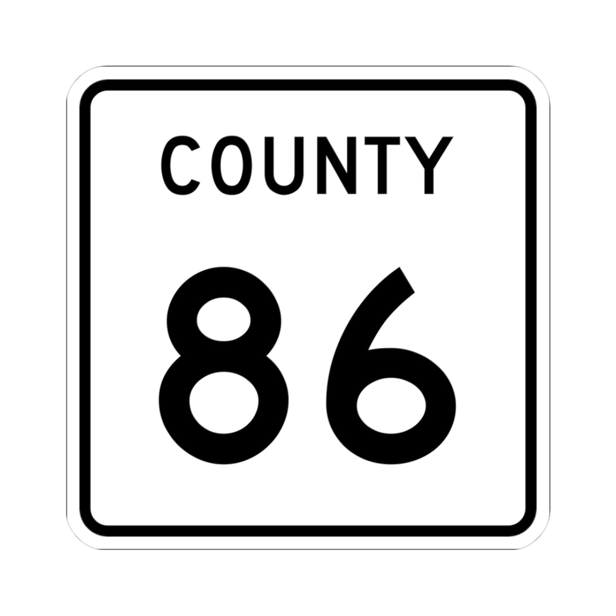 County 86 square (Minnesota) (Road Sign) STICKER Vinyl Kiss-Cut Decal