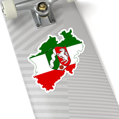 Flag map of North Rhine-Westphalia (Germany) STICKER Vinyl Kiss-Cut Decal