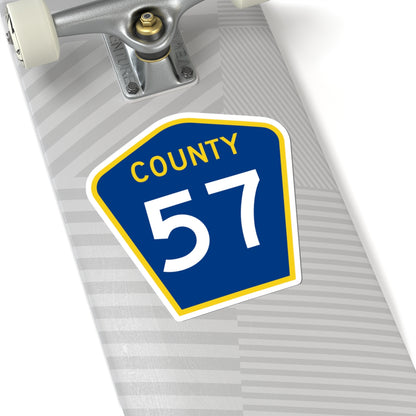 County 57 MN (Minnesota) (Road Sign) STICKER Vinyl Kiss-Cut Decal