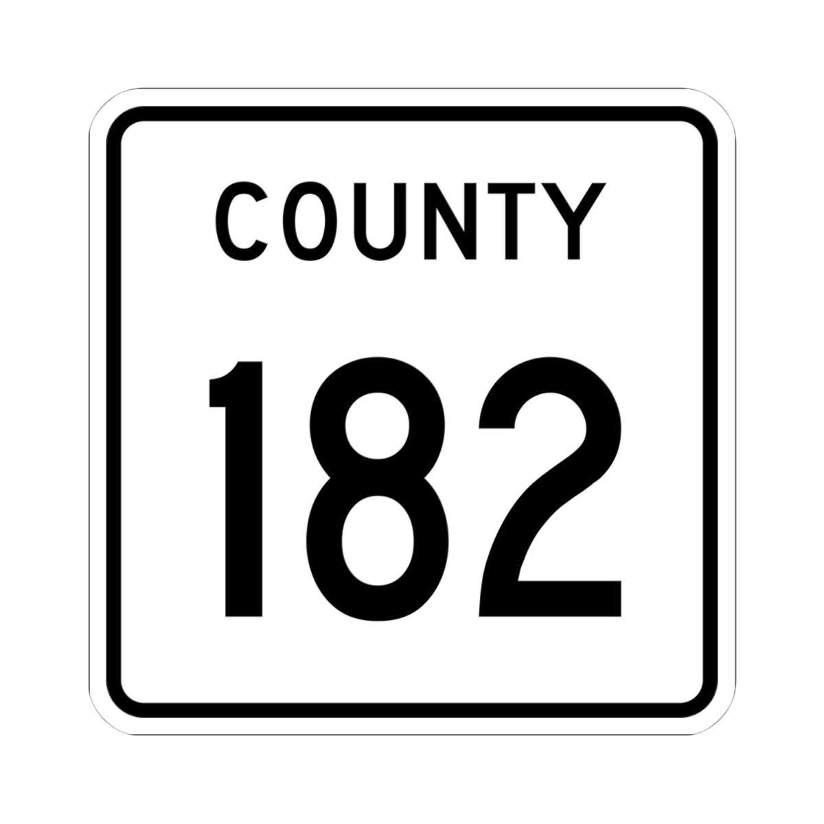 County 182 square (Minnesota) (Road Sign) STICKER Vinyl Kiss-Cut Decal