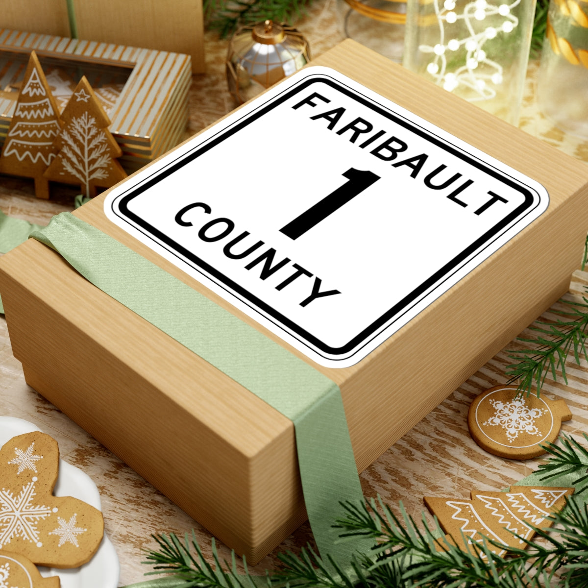 Faribault County Route 1 MN (Minnesota) (Road Sign) STICKER Vinyl Kiss-Cut Decal