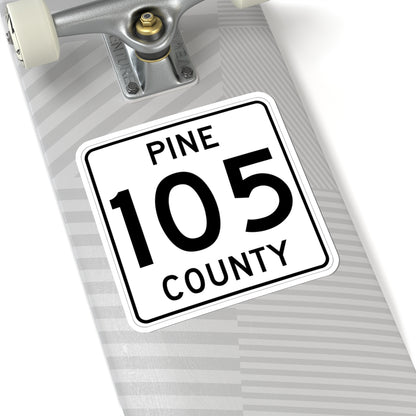 Pine County Route 105 MN (Minnesota) (Road Sign) STICKER Vinyl Kiss-Cut Decal