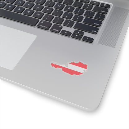 Austrian map with flag colors (Austria) STICKER Vinyl Kiss-Cut Decal