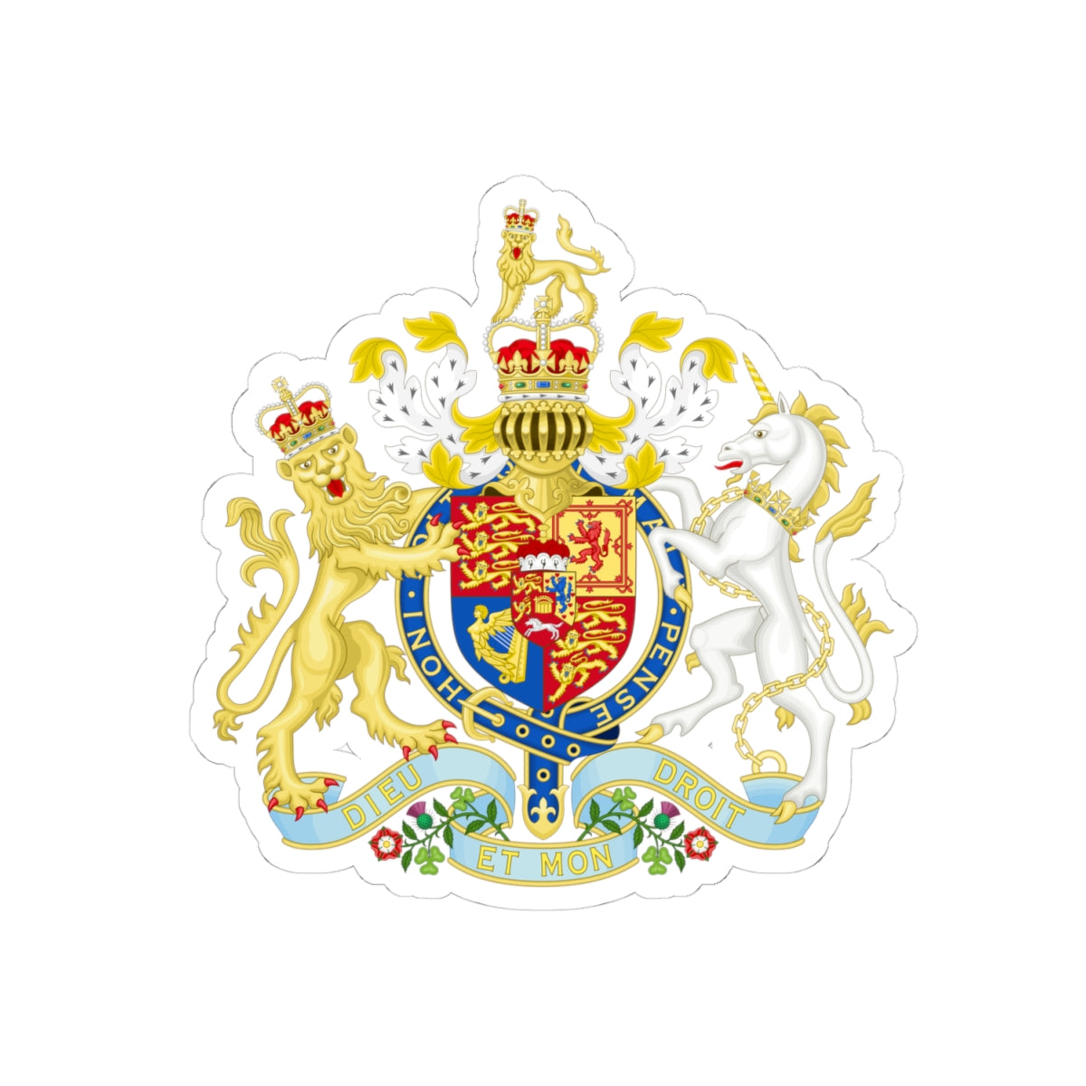 Coat of Arms of the United Kingdom (1801-1816) - STICKER Vinyl Kiss-Cut Decal