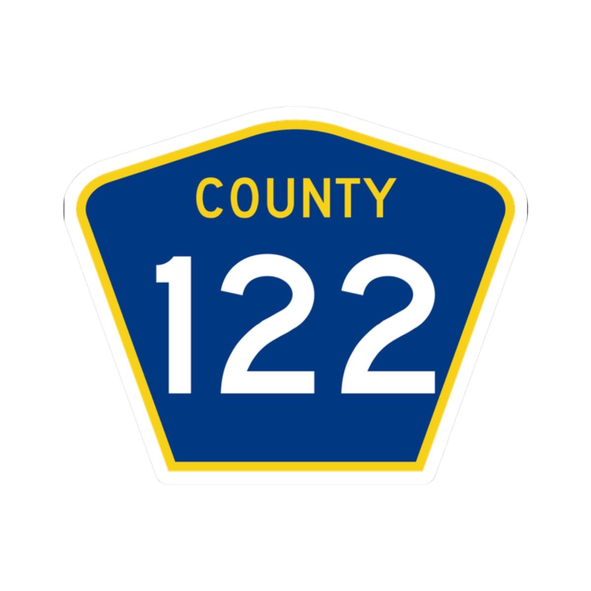 County 122 MN (Minnesota) (Road Sign) STICKER Vinyl Kiss-Cut Decal