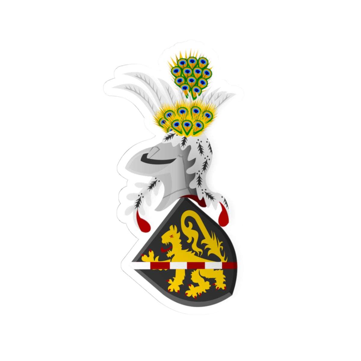 Antonis bastaert van Brabant Codex 148 wapen (Netherlands) (Coat of Arms) STICKER Vinyl Kiss-Cut Decal