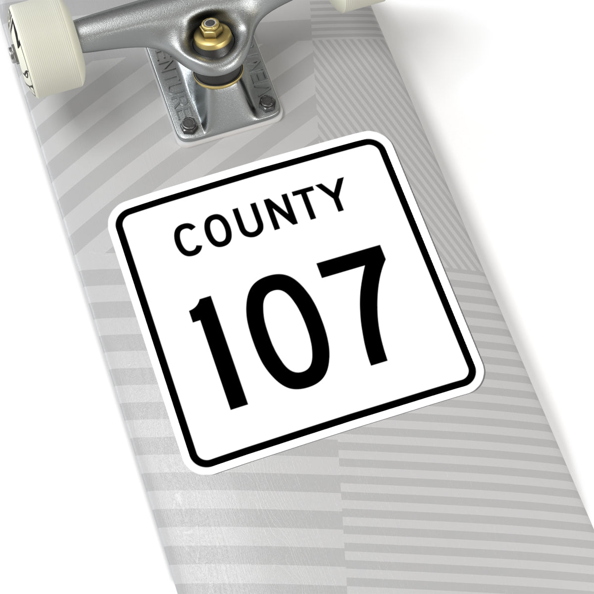 County 107 square (Minnesota) (Road Sign) STICKER Vinyl Kiss-Cut Decal