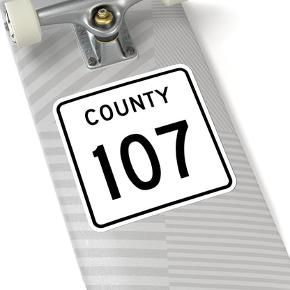 County 107 square (Minnesota) (Road Sign) STICKER Vinyl Kiss-Cut Decal