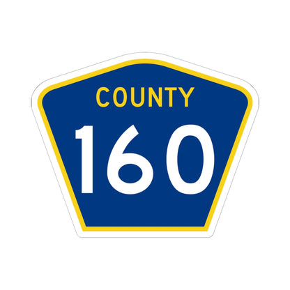 County 160 MN (Minnesota) (Road Sign) STICKER Vinyl Kiss-Cut Decal