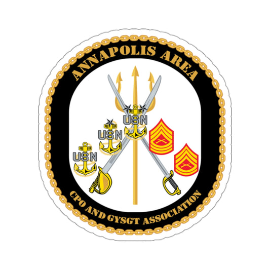 CPO & GySgt Assoc Annapolis Area (U.S. Navy) STICKER Vinyl Kiss-Cut Decal