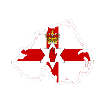 Flag-map of Northern Ireland (United Kingdom) STICKER Vinyl Kiss-Cut Decal