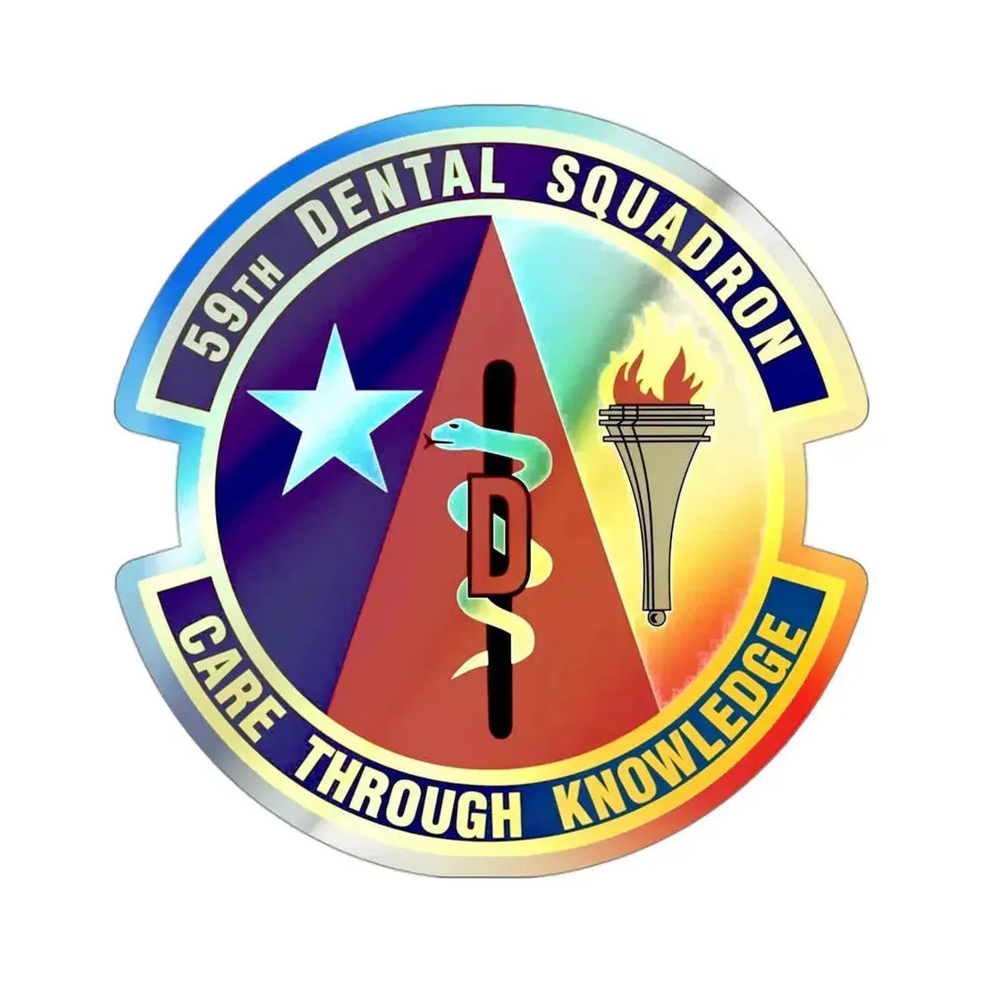 59 Dental Squadron AETC (U.S. Air Force) Holographic STICKER Die-Cut Vinyl Decal - The Sticker Space