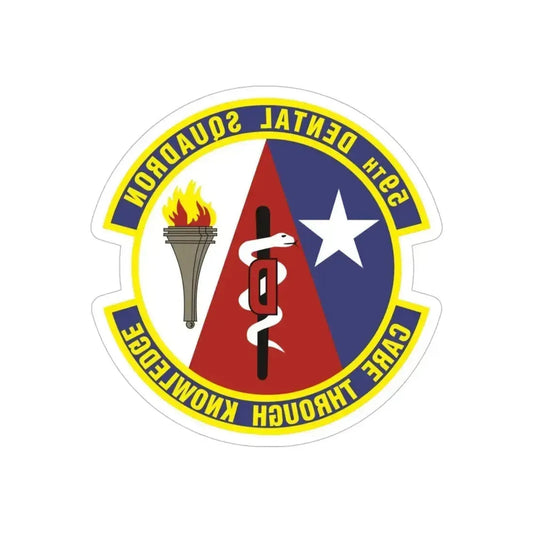 59 Dental Squadron AETC (U.S. Air Force) REVERSE PRINT Transparent Die-Cut STICKER 6 Inch Die-Cut Transparent - The Sticker Space
