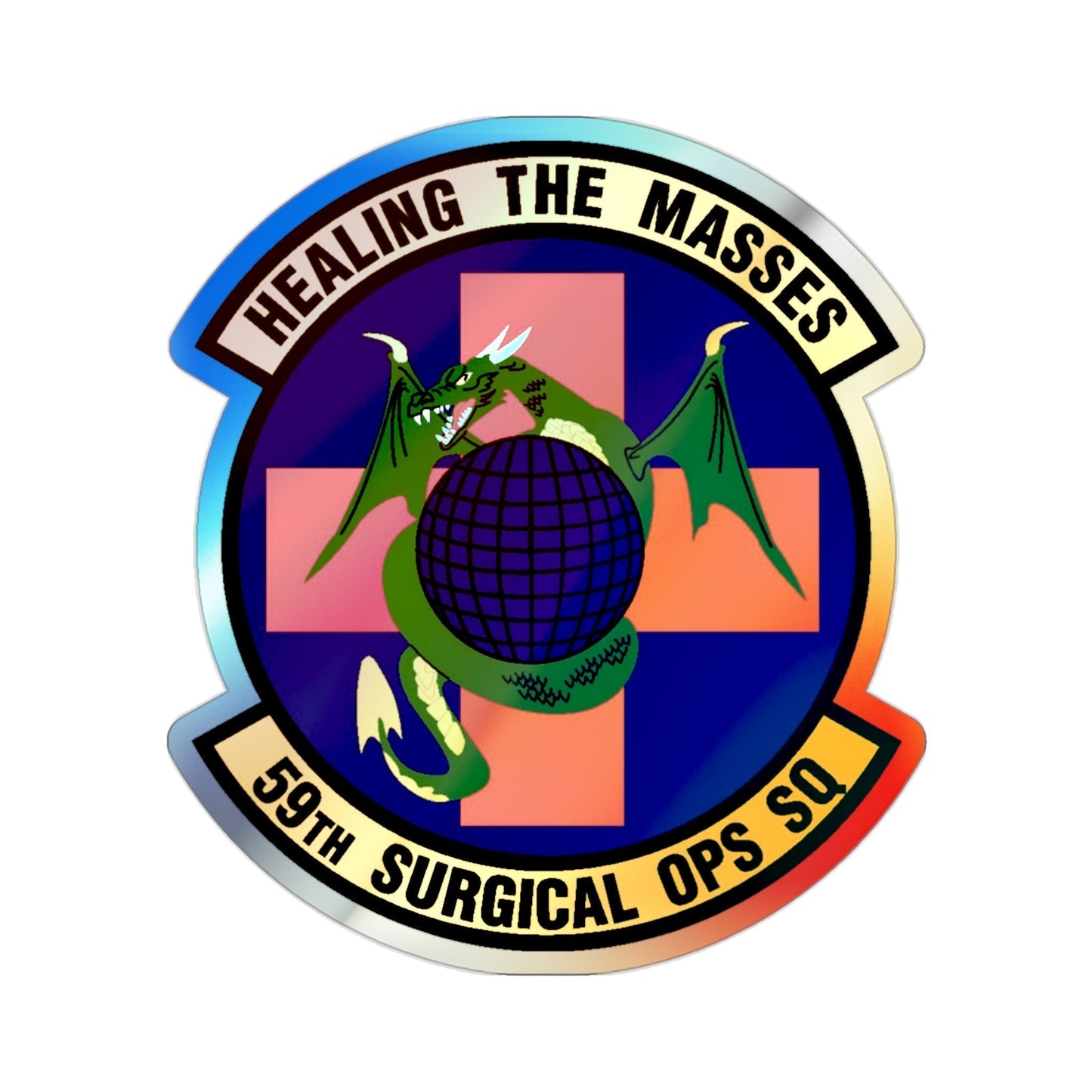 59 Surgical Operations Squadron AETC (U.S. Air Force) Holographic STICKER Die-Cut Vinyl Decal-2 Inch-The Sticker Space