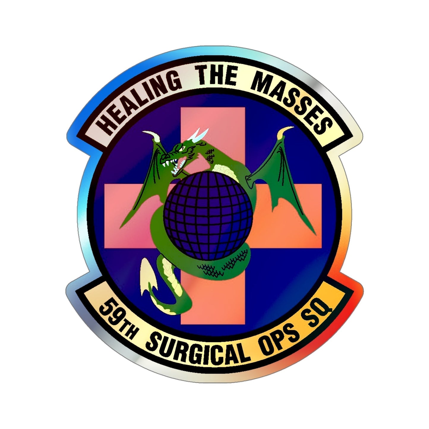 59 Surgical Operations Squadron AETC (U.S. Air Force) Holographic STICKER Die-Cut Vinyl Decal-5 Inch-The Sticker Space