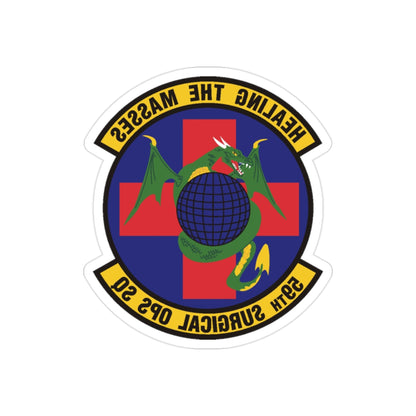 59 Surgical Operations Squadron AETC (U.S. Air Force) REVERSE PRINT Transparent STICKER-2" × 2"-The Sticker Space