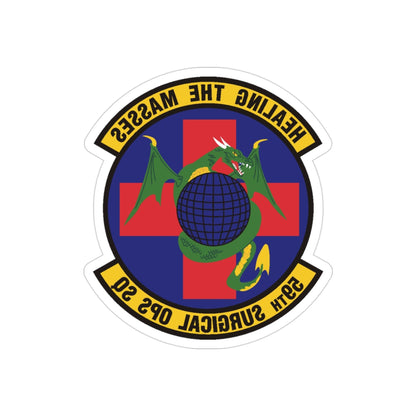 59 Surgical Operations Squadron AETC (U.S. Air Force) REVERSE PRINT Transparent STICKER-3" × 3"-The Sticker Space