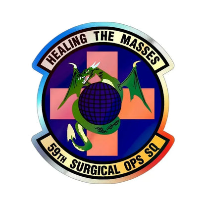 59 Surgical Operations Squadron AETC (U.S. Air Force) Holographic STICKER Die-Cut Vinyl Decal 3 Inch Holographic - The Sticker Space