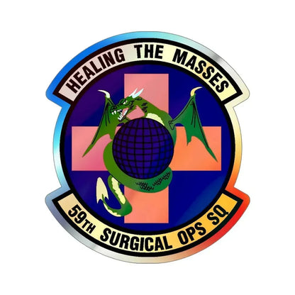 59 Surgical Operations Squadron AETC (U.S. Air Force) Holographic STICKER Die-Cut Vinyl Decal 5 Inch Holographic - The Sticker Space