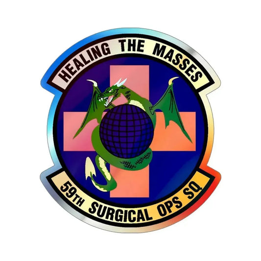 59 Surgical Operations Squadron AETC (U.S. Air Force) Holographic STICKER Die-Cut Vinyl Decal 6 Inch Holographic - The Sticker Space