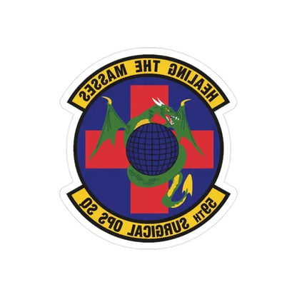 59 Surgical Operations Squadron AETC (U.S. Air Force) REVERSE PRINT Transparent Die-Cut STICKER 2 Inch Die-Cut Transparent - The Sticker Space