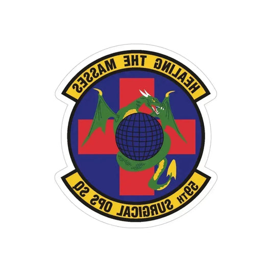 59 Surgical Operations Squadron AETC (U.S. Air Force) REVERSE PRINT Transparent Die-Cut STICKER 6 Inch Die-Cut Transparent - The Sticker Space