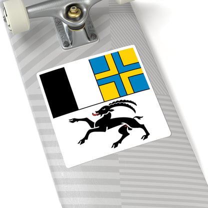 Flag of Canton of Graubunden (Switzerland) STICKER Vinyl Kiss-Cut Decal