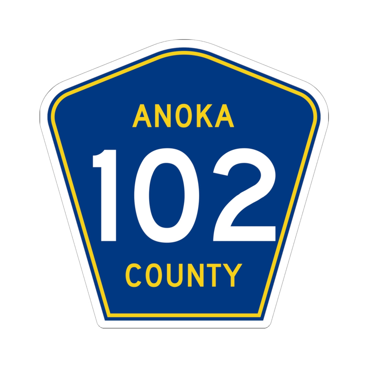 Anoka County 102 (Minnesota) (Road Sign) STICKER Vinyl Kiss-Cut Decal