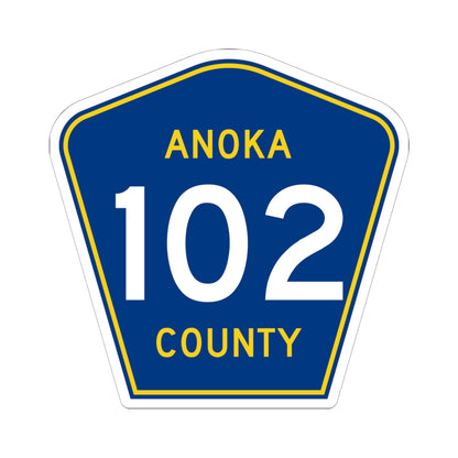 Anoka County 102 (Minnesota) (Road Sign) STICKER Vinyl Kiss-Cut Decal