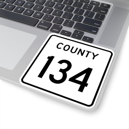 County 134 square (Minnesota) (Road Sign) STICKER Vinyl Kiss-Cut Decal