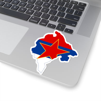 Flag map of Montenegro 1946-1993 (Montenegro) STICKER Vinyl Kiss-Cut Decal