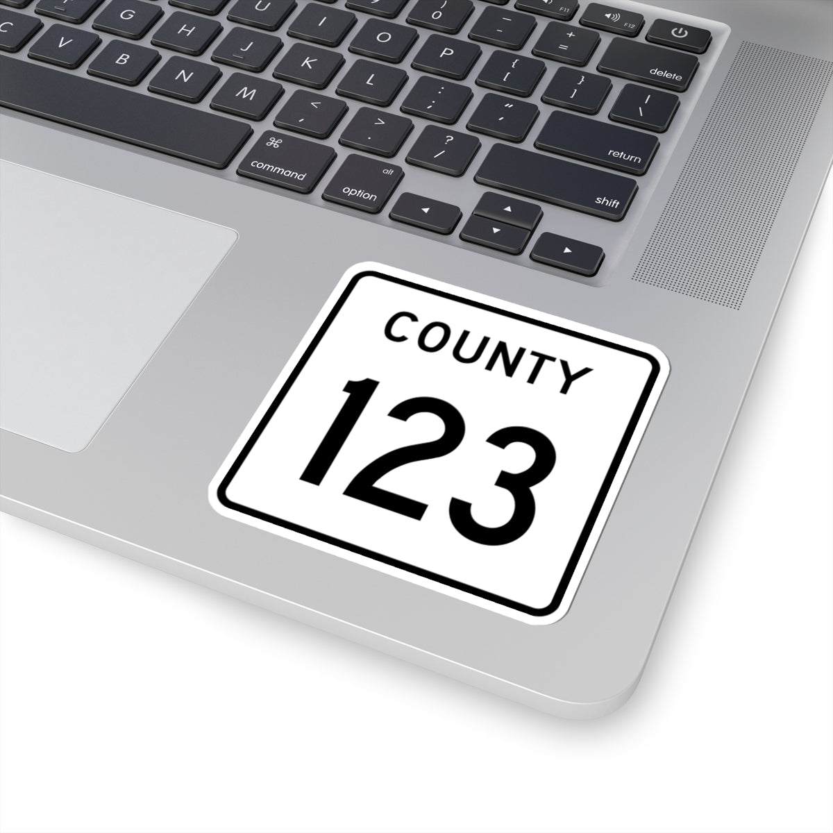 County 123 square (Minnesota) (Road Sign) STICKER Vinyl Kiss-Cut Decal