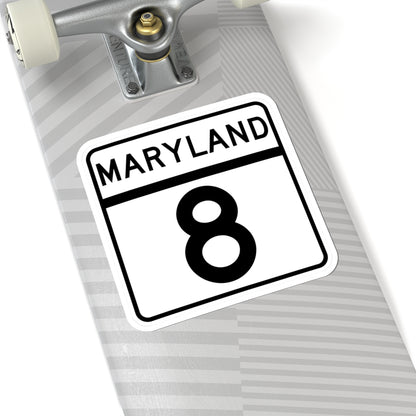 MD Route 8 (Maryland) (Road Sign) STICKER Vinyl Kiss-Cut Decal