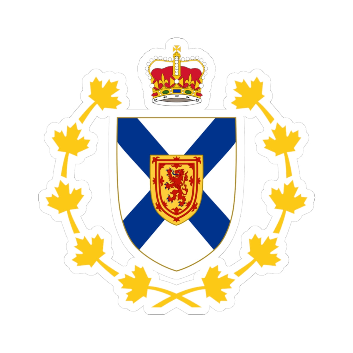 Badge of the Lieutenant-Governor of Nova Scotia (Canada) (Coat of Arms) STICKER Vinyl Kiss-Cut Decal