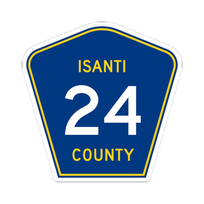 Isanti County 24 MN (Minnesota) (Road Sign) STICKER Vinyl Kiss-Cut Decal