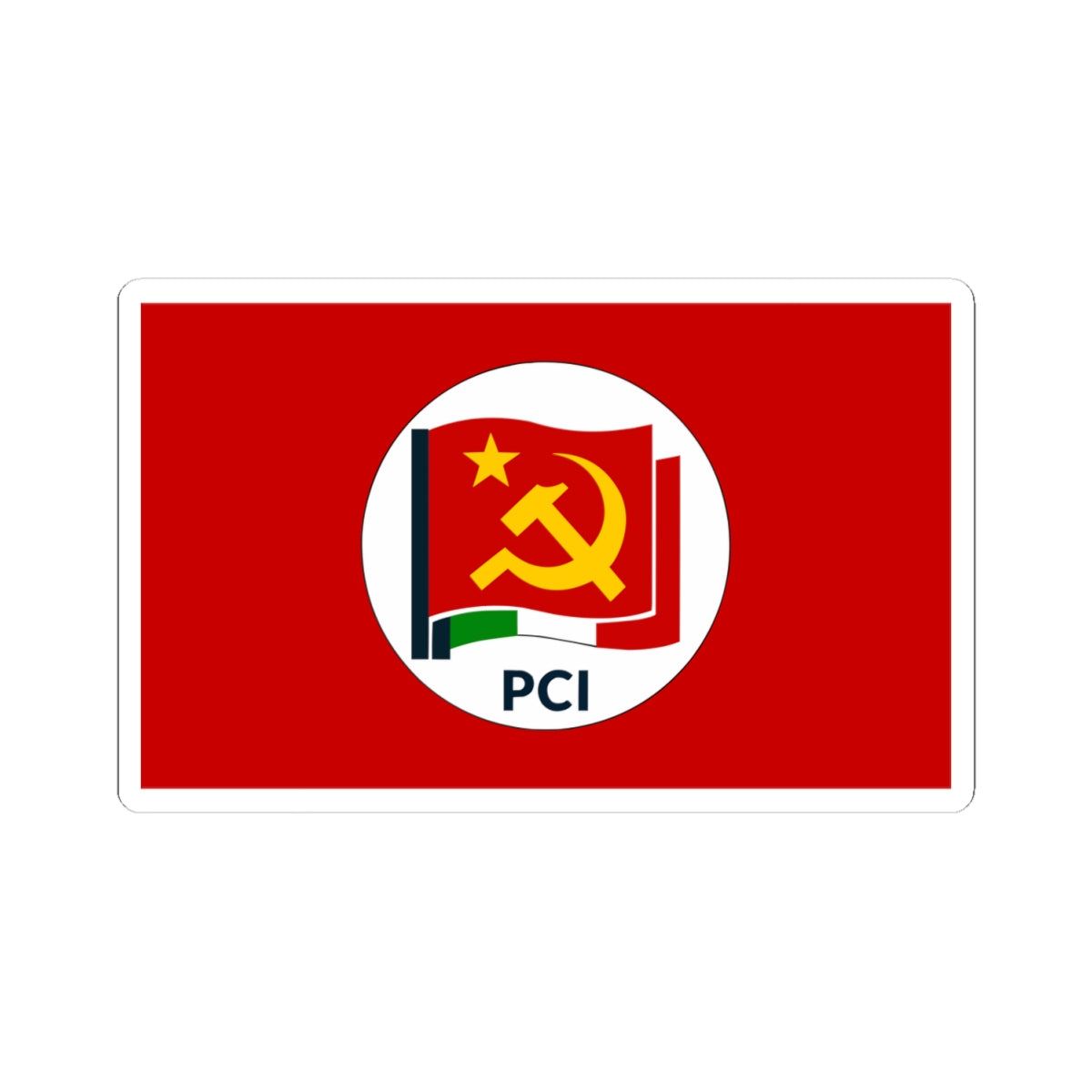 Flag of the Italian Communist Party 2016 (Italy) STICKER Vinyl Kiss-Cut Decal