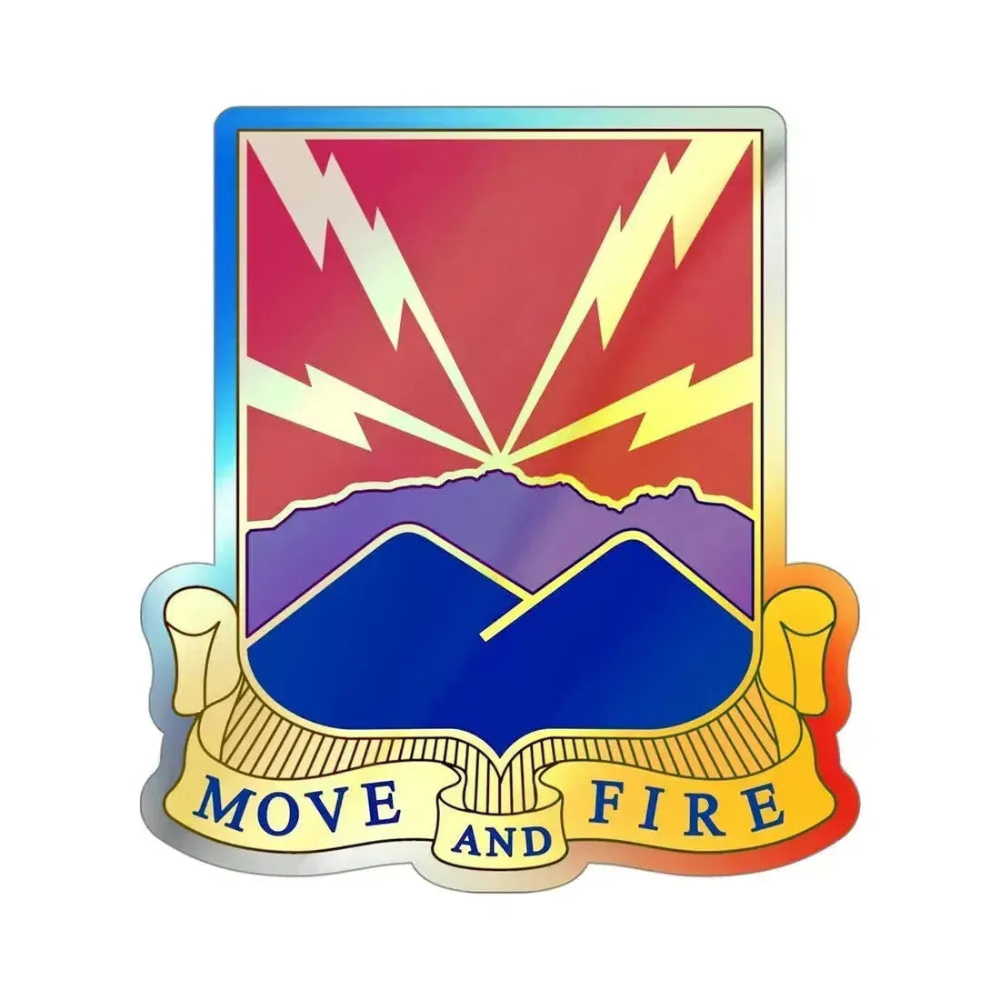 593rd Field Artillery Battalion (U.S. Army) Holographic STICKER Die-Cut Vinyl Decal 4 Inch Holographic - The Sticker Space
