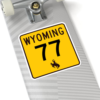 WY-77 (Wyoming) (Road Sign) STICKER Vinyl Kiss-Cut Decal