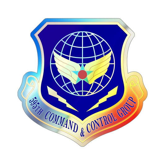 595 Command and Control Group AFSPC (U.S. Air Force) Holographic STICKER Die-Cut Vinyl Decal-6 Inch-The Sticker Space