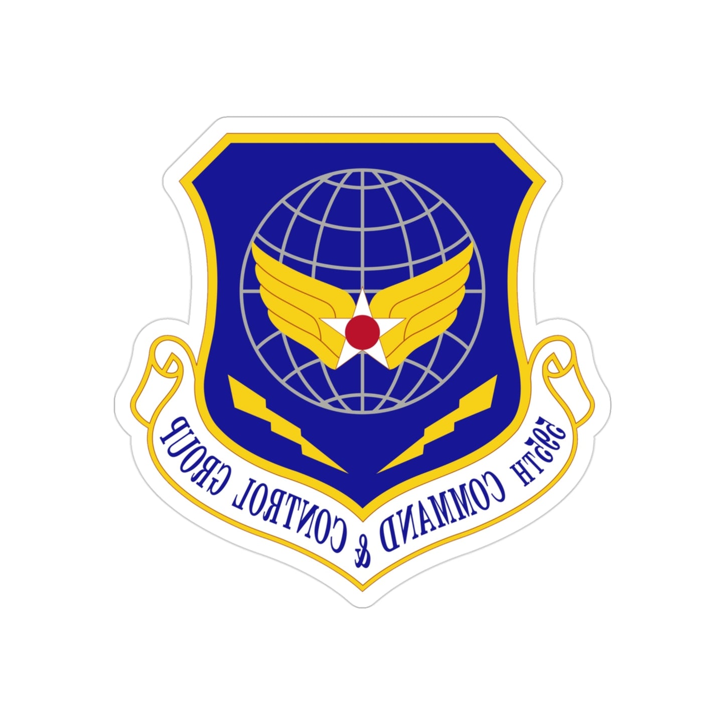 595 Command and Control Group AFSPC (U.S. Air Force) REVERSE PRINT Transparent STICKER-3" × 3"-The Sticker Space