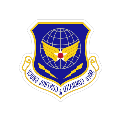 595 Command and Control Group AFSPC (U.S. Air Force) REVERSE PRINT Transparent STICKER-4" × 4"-The Sticker Space