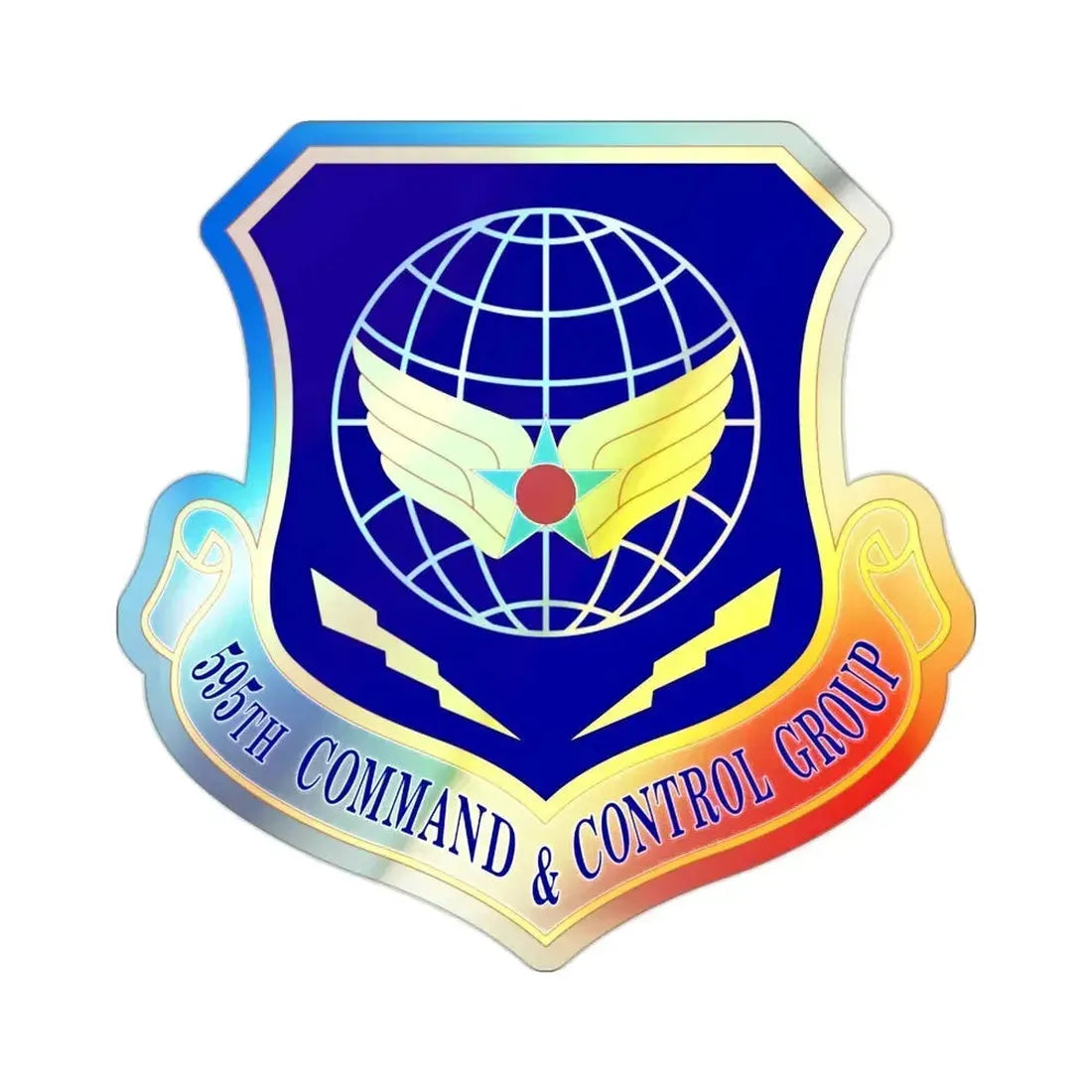 595 Command and Control Group AFSPC (U.S. Air Force) Holographic STICKER Die-Cut Vinyl Decal 2 Inch Holographic - The Sticker Space