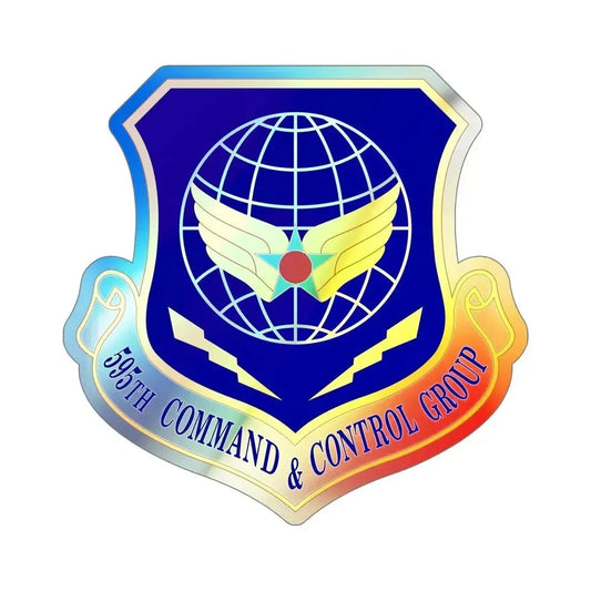 595 Command and Control Group AFSPC (U.S. Air Force) Holographic STICKER Die-Cut Vinyl Decal 6 Inch Holographic - The Sticker Space