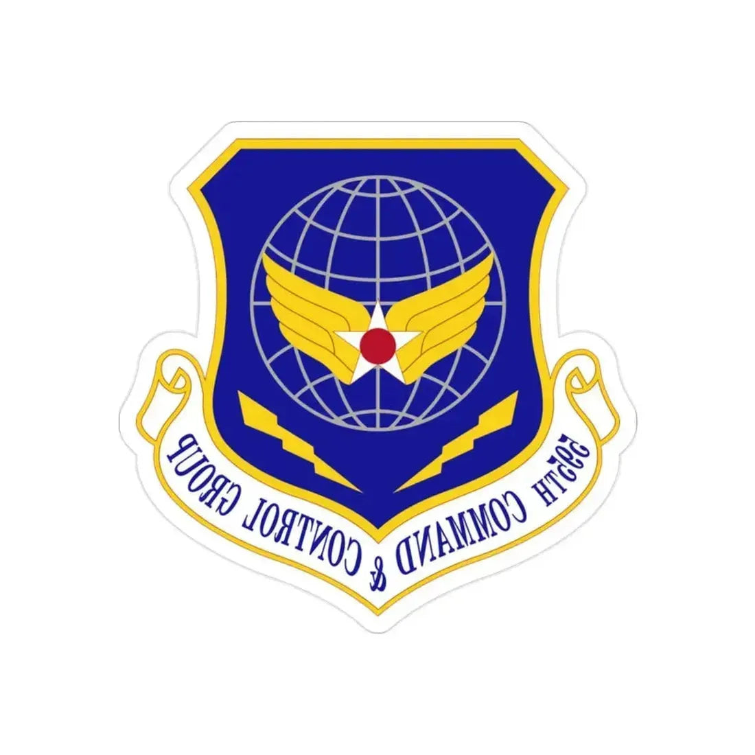 595 Command and Control Group AFSPC (U.S. Air Force) REVERSE PRINT Transparent Die-Cut STICKER 2 Inch Die-Cut Transparent - The Sticker Space