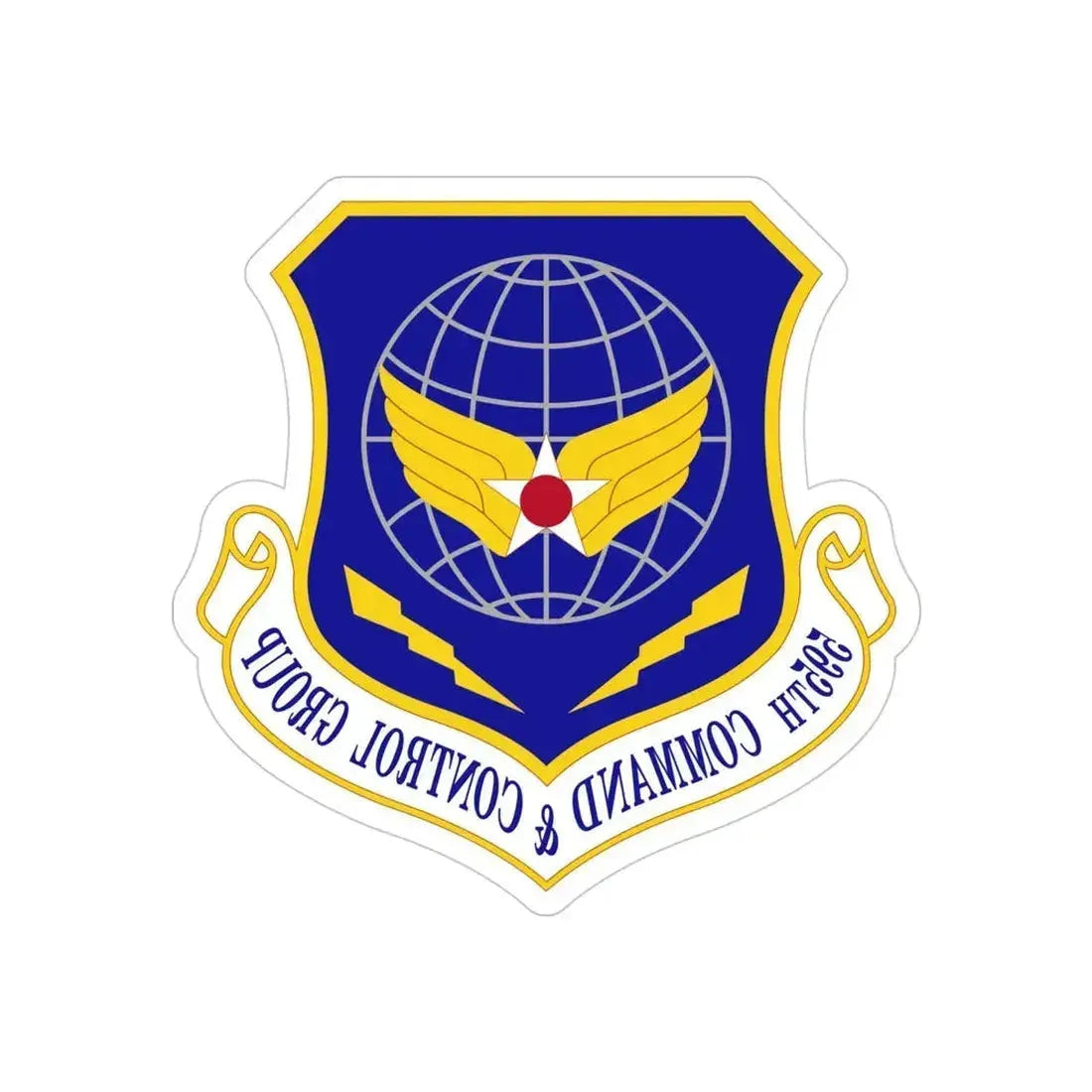 595 Command and Control Group AFSPC (U.S. Air Force) REVERSE PRINT Transparent Die-Cut STICKER 4 Inch Die-Cut Transparent - The Sticker Space