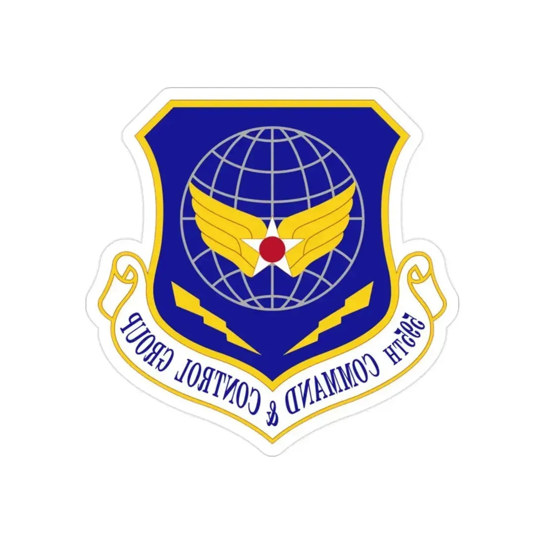 595 Command and Control Group AFSPC (U.S. Air Force) REVERSE PRINT Transparent Die-Cut STICKER - The Sticker Space