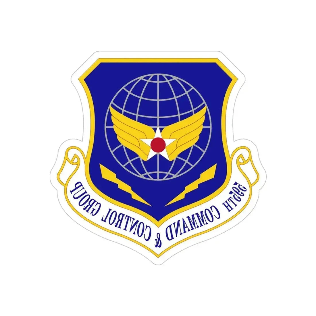 595 Command and Control Group AFSPC (U.S. Air Force) REVERSE PRINT Transparent Die-Cut STICKER - The Sticker Space