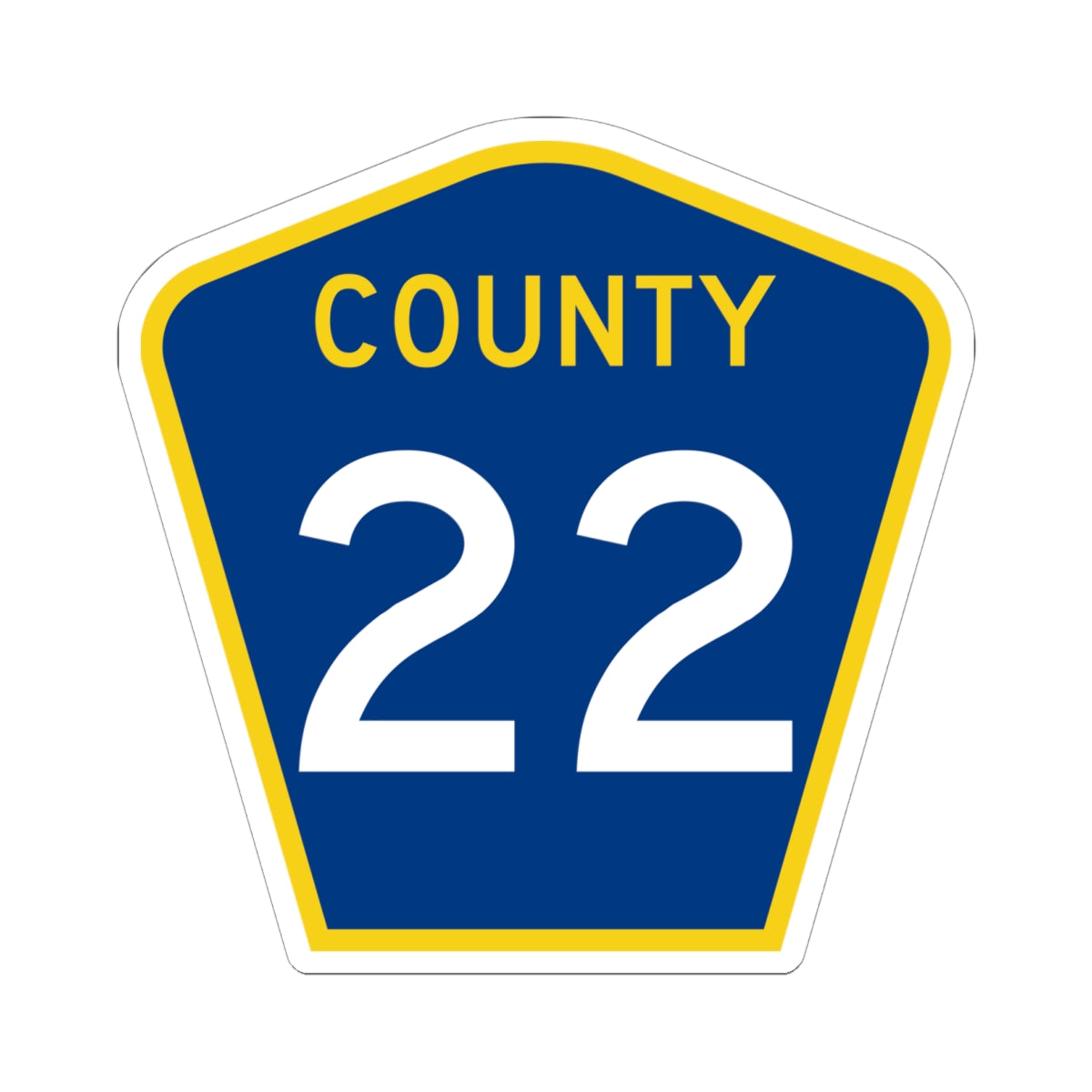 County 22 MN (Minnesota) (Road Sign) STICKER Vinyl Kiss-Cut Decal