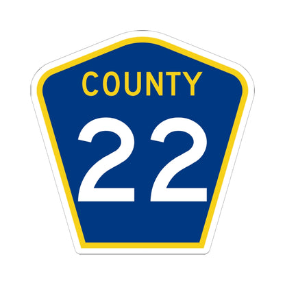 County 22 MN (Minnesota) (Road Sign) STICKER Vinyl Kiss-Cut Decal