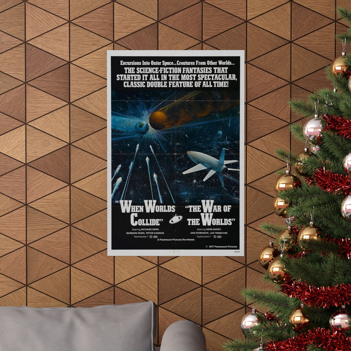 WHEN WORLDS COLLIDE + WAR OF THE WORLDS 1951 - Paper Movie Poster-The Sticker Space